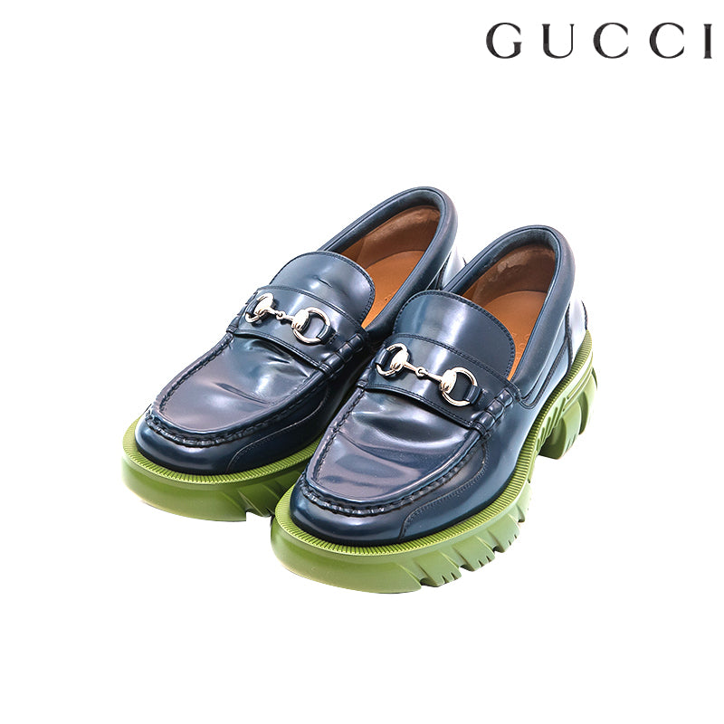 グッチ GUCCI ホースビット ラバー ローファー ネイビー P13144 – NUIR VINTAGE