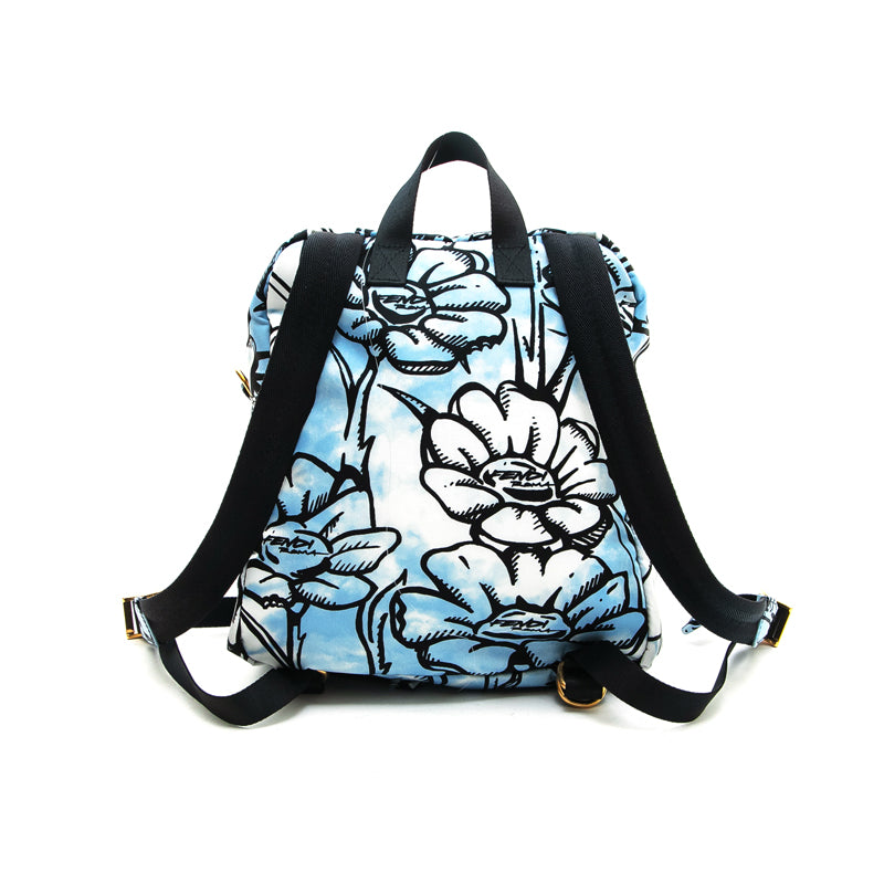 FENDI Flower Nylon Backpack/Daypack Light Blue P13195