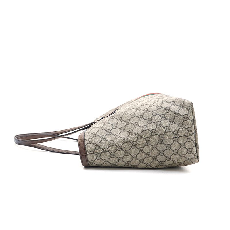 グッチ GUCCI GGスプリーム シェリーライン トートバッグ ブラウン