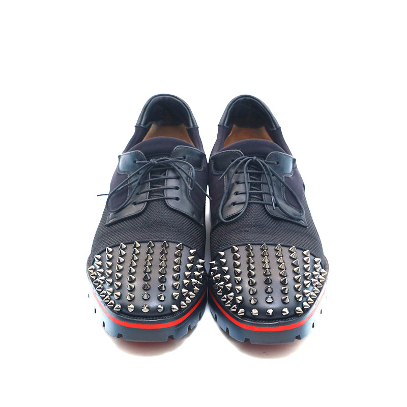 クリスチャンルブタン Christian Louboutin メッシュ レザー スパイク 