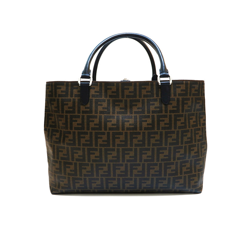 Fendi FENDI Zukka Pattern 2WAY Hand Shoulder Bag Brown Fendi FENDI Zukka Pattern 2WAY Hand Shoulder Bag Brown