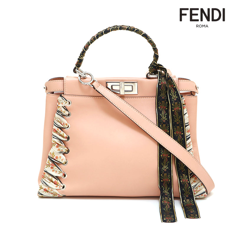 フェンディ FENDI ピーカブー リボンステッチ ナッパレザー ショルダー