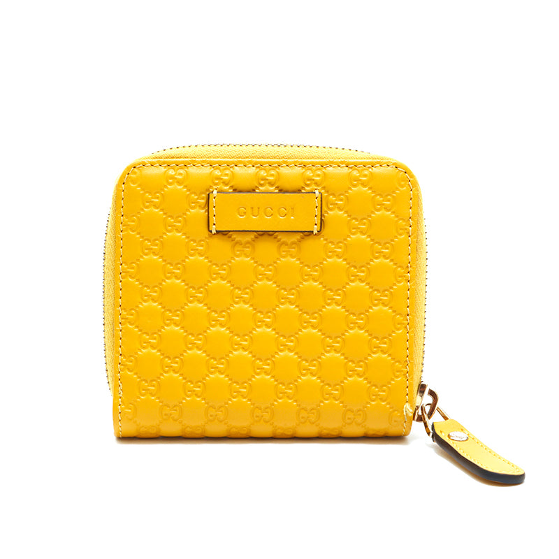 グッチ GUCCI グッチシマ レザー 折り財布 449395 イエロー