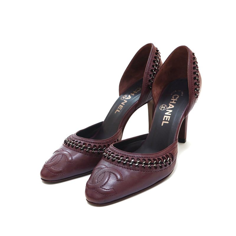 Chanel Coco Mark Pumps Leather Purple P13927 – NUIR VINTAGE