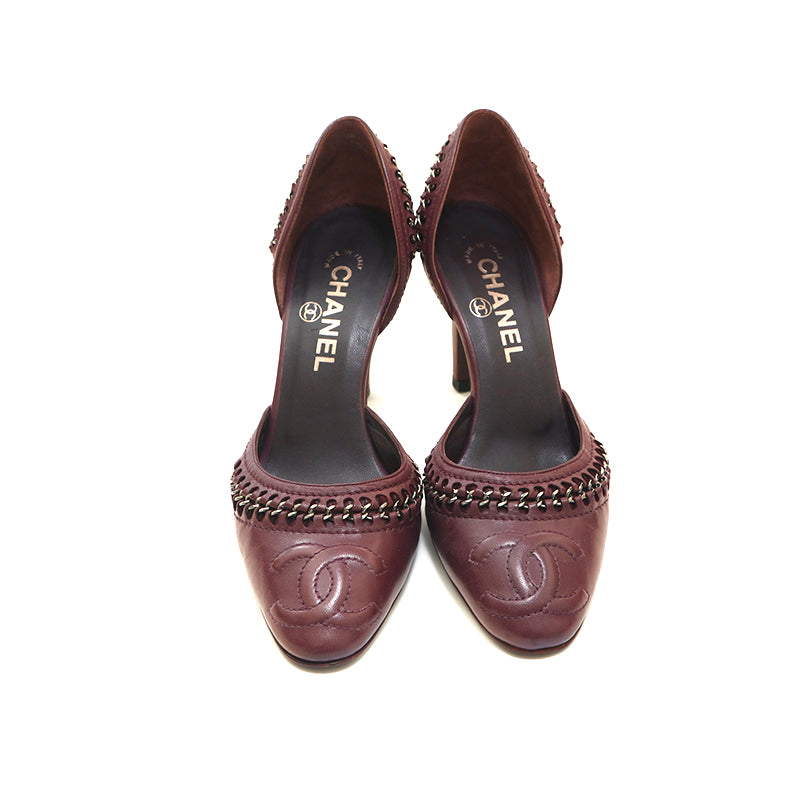 Chanel Coco Mark Pumps Leather Purple P13927 – NUIR VINTAGE
