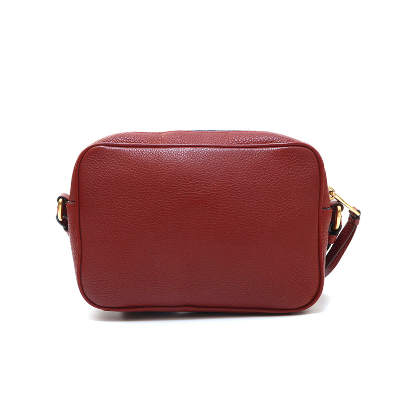 プラダ PRADA ロゴ レザー ショルダーバッグ ワインレッド P13967