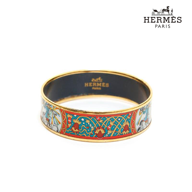 Hermes HERMES Email GM Bangle Gold x Red P14025 – NUIR VINTAGE