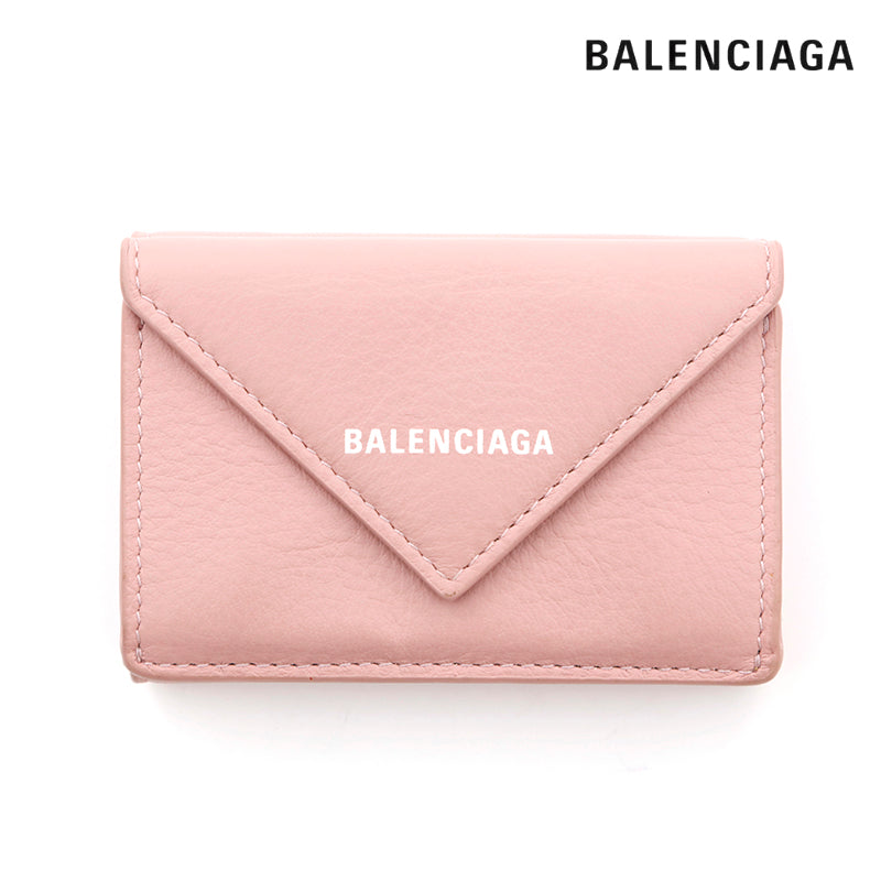 バレンシアガ BALENCIAGA ロゴ ペーパーミニウォレット 三つ折り