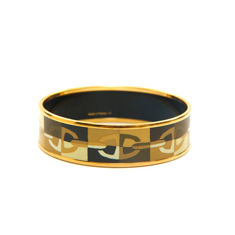 エルメス HERMES エマイユGM バングル P刻印 ゴールド P14208 – NUIR