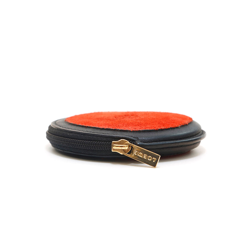 Loewe LOEWE Logo Leather round coin case red x black P14209 – NUIR