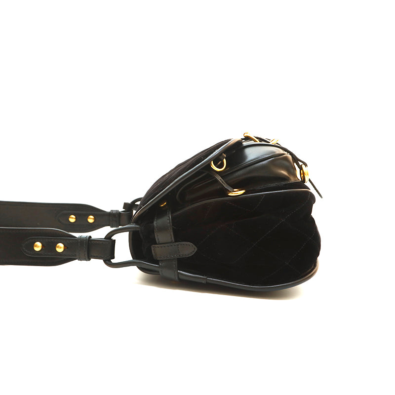 プラダ PRADA コルセール ショルダーバッグ ベロア レザー ブラック プラダ PRADA コルセール ショルダーバッグ ベロア レザー ブラック
