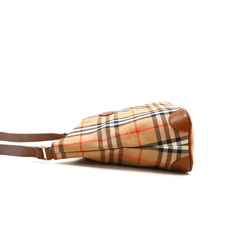 バッグ BURBERRY Tote Bag PVC Nova Check Horse Burberry Pvc Tote Bag A4 Nova Check Shadow Horse Brown