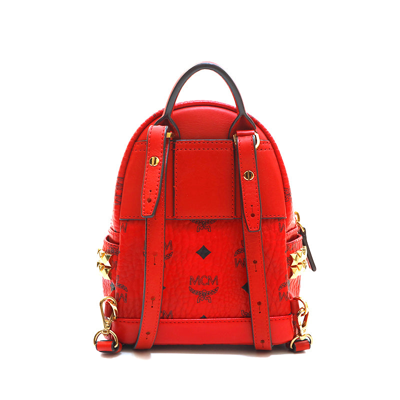 MCM MCM Logo Leather Mini Backpack/Daypack Red P14289 – NUIR VINTAGE