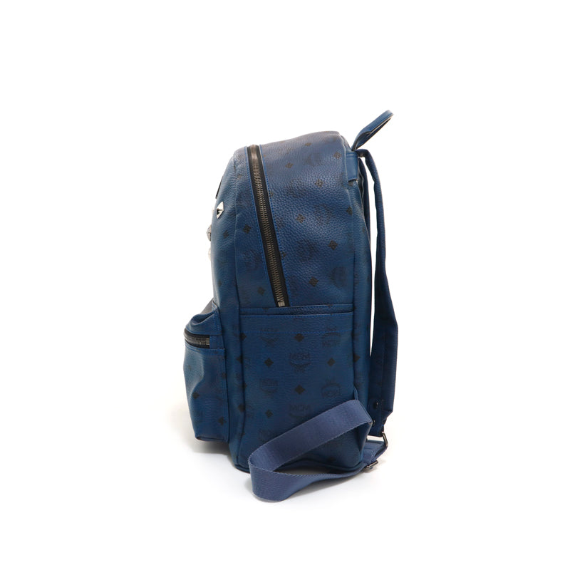 M Sea M MCM Logo Leather Backpack Daypack Blue P14339 – NUIR VINTAGE