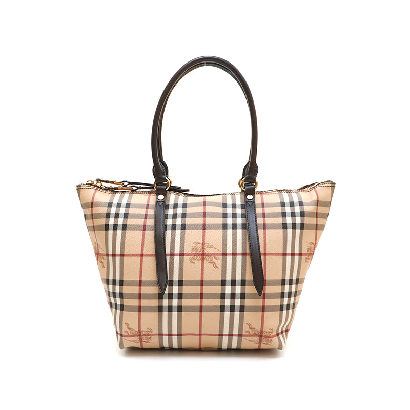 バーバリー BURBERRY チェック トートバッグ ブラウン P14490