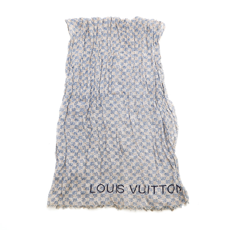 ルイ・ヴィトン ストール グレー 国内発 Louis Vuitton ショール モノグラム デニム 大判ストール