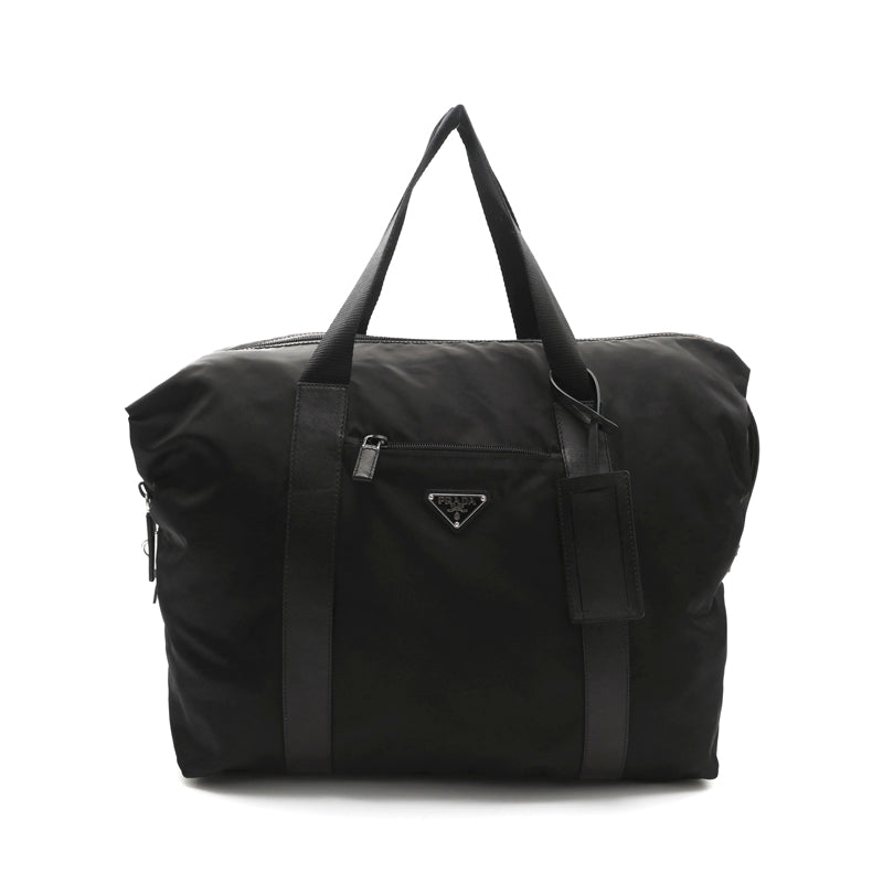 PRADA Logo Nylon Boston Bag Black P14665 – NUIR VINTAGE