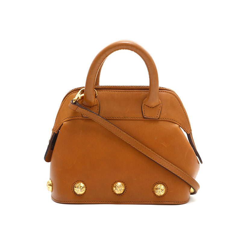 Salvatore Ferragamo ブラウン系レザー ハンドバッグ Ferragamo フェラガモ バッグ ハンドバッグ レディース