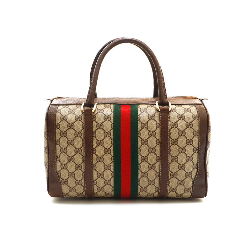 Gucci GG Supreme Sherry Line Boston Bag Brown P14717 – NUIR VINTAGE