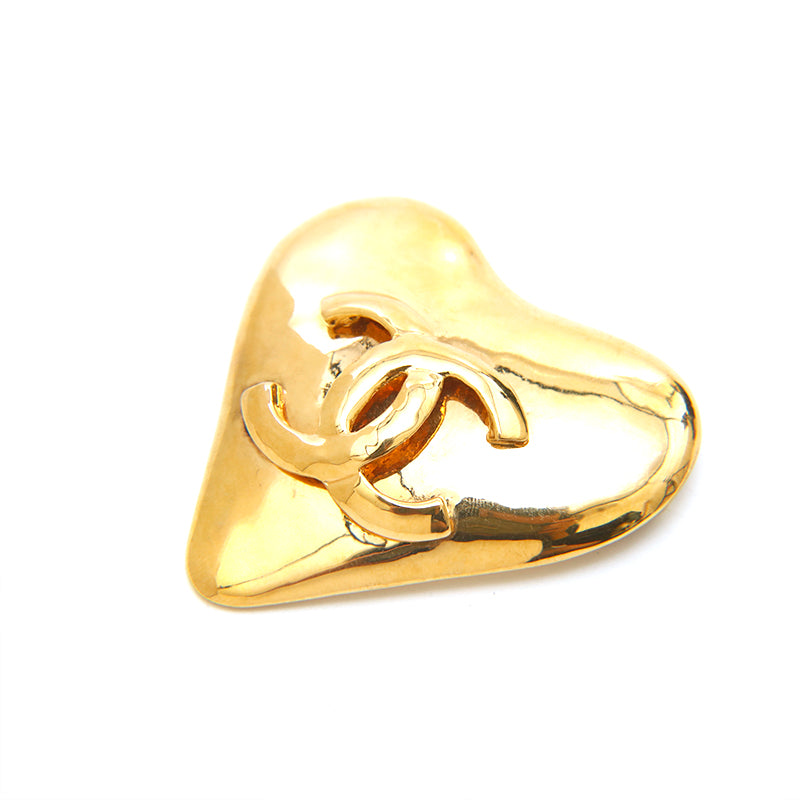 ⭐︎希少⭐︎シャネル　ハートブローチ　正規品 シャネル CHANEL ココマーク ハート ブローチ ゴールド P14760 – NUIR