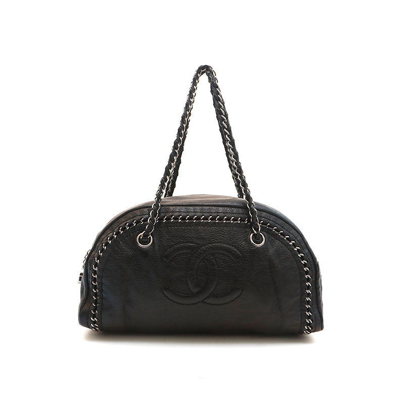 Chanel Coco Mark Luxury Line Handbag Leather Black P14791 – NUIR