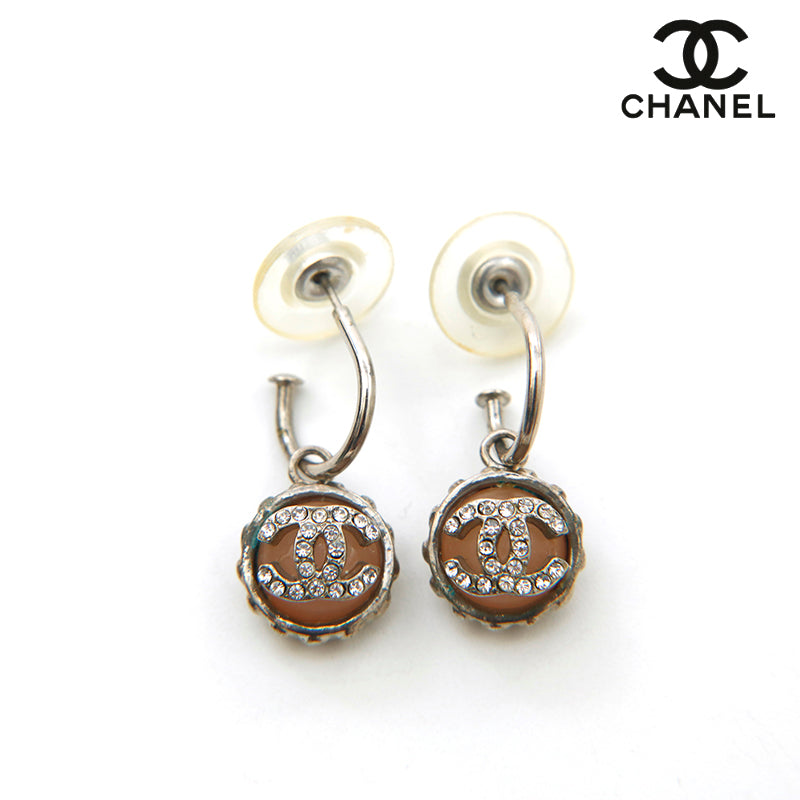 シャネル CHANEL ココマーク ラインストーン ピアス シルバー P14834