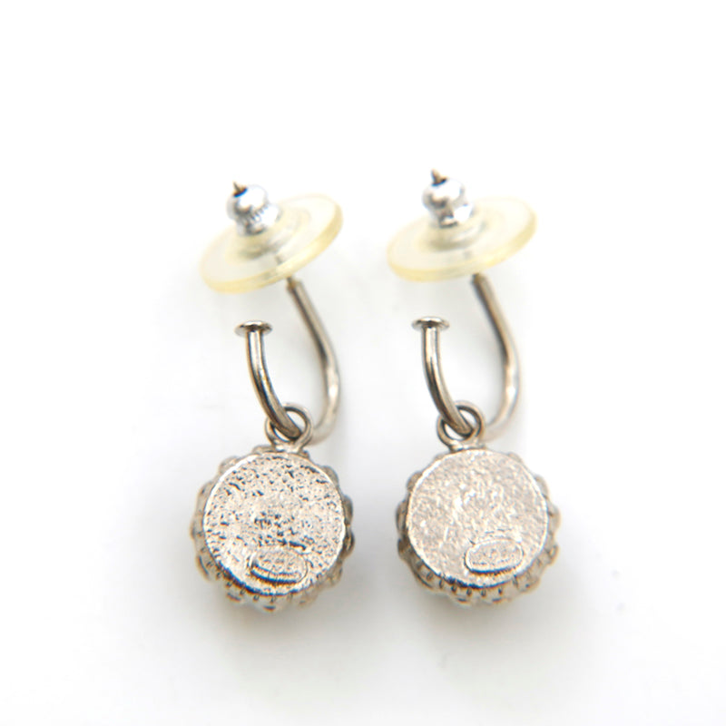 シャネル CHANEL ココマーク ラインストーン ピアス シルバー P14834