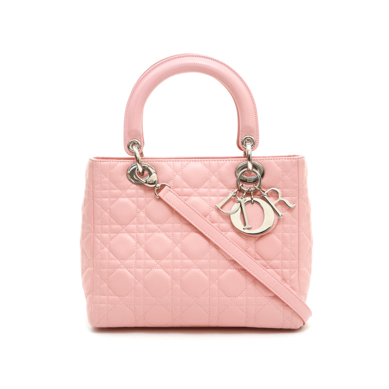 Christian Dior Lady Dior Canage 2way Shoulder Handbag Pink P14877