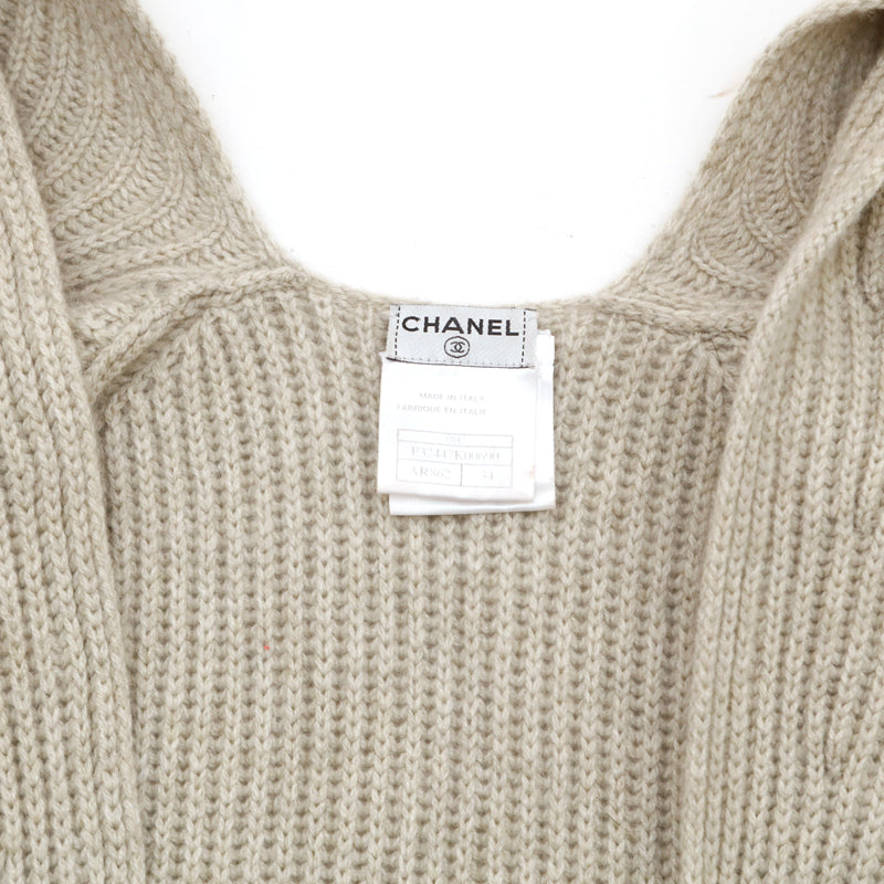 シャネル CHANEL ロゴタグ カシミヤ ニット ノースリーブ