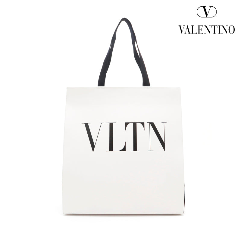 ヴァレンティノ VALENTINO VLTN ロゴ トート ハンドバッグ ホワイト