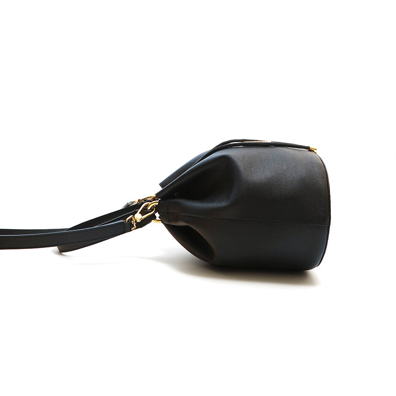 FURLA - FURLA 巾着 レザー デニム ハンドバッグ 8813の通販 by