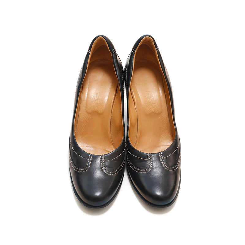 エルメス HERMES レザー ヒール パンプス ブラック P14985 – NUIR VINTAGE