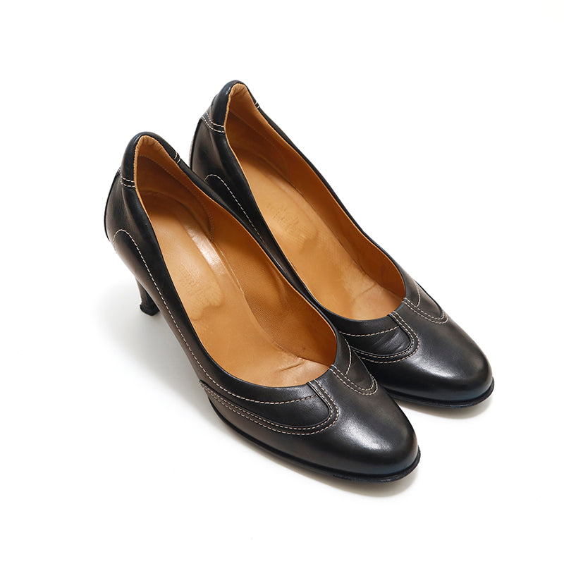エルメス HERMES レザー ヒール パンプス ブラック P14985 – NUIR VINTAGE