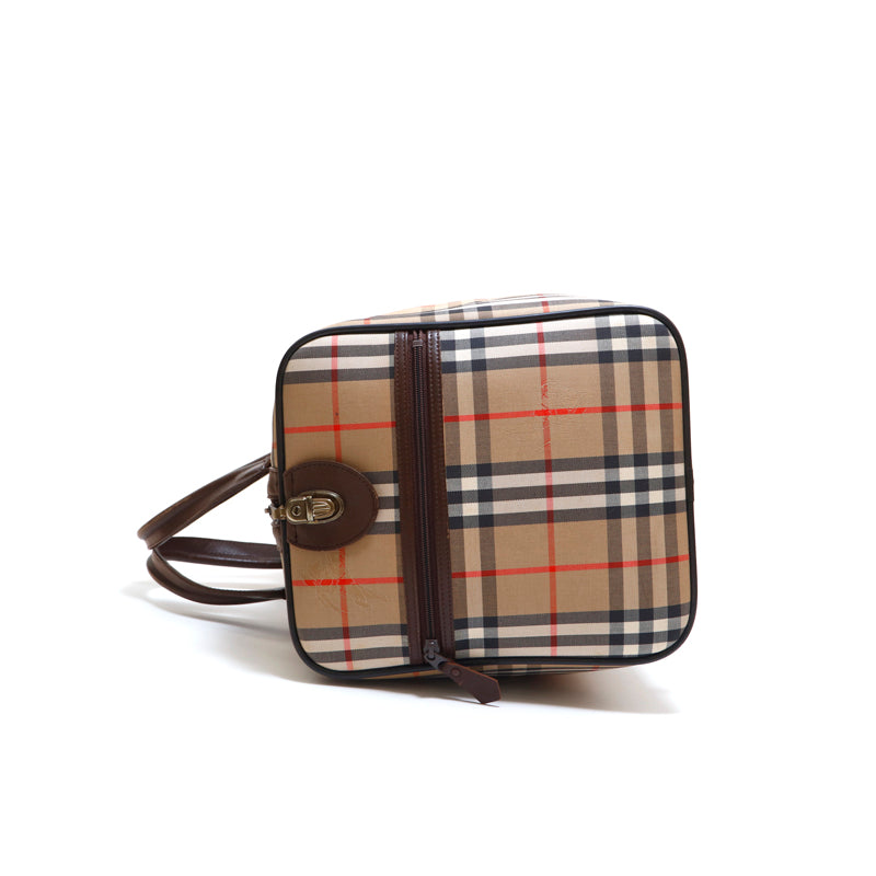 本物美品■バーバリー■ボストン/ベージュノバチェックキャンバス/ボストンバッグ バーバリー BURBERRY ノバチェック ボストンバッグ キャンバス