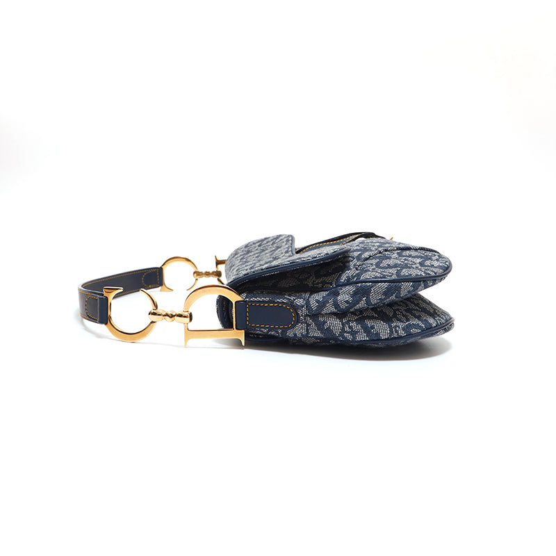 DIOR ディオール サドルバッグ トロッター ネイビー 綺麗 ミニバッグ Christian Dior Dior クリスチャンディオール トロッターサドル