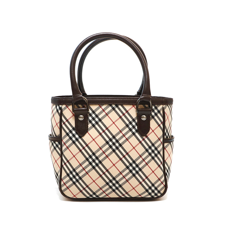 バーバリー BURBERRY ノバチェック ハンドバッグ キャンバス ベージュ
