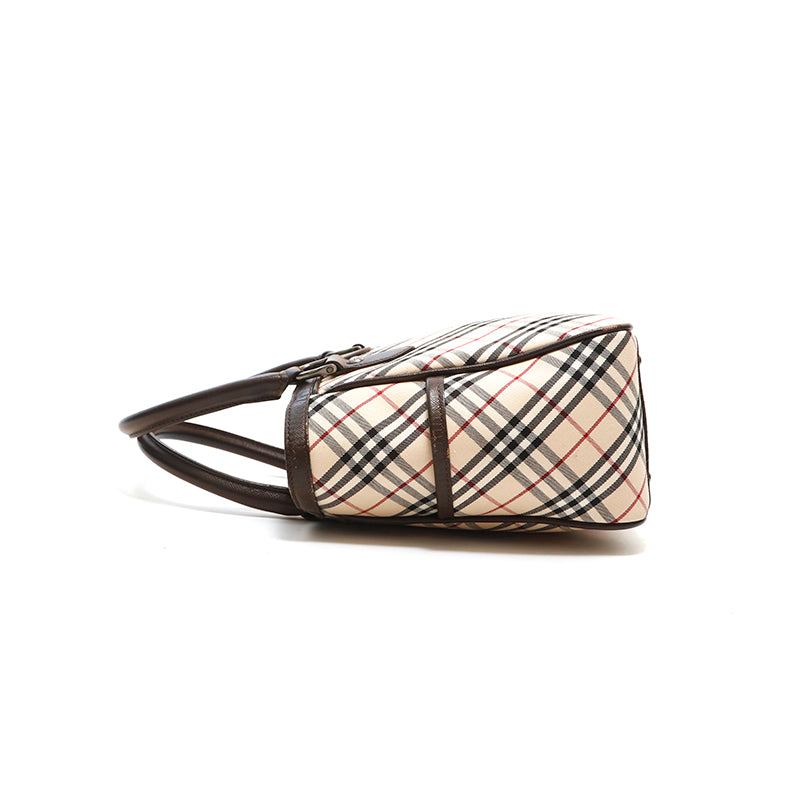 バーバリー BURBERRY ノバチェック ハンドバッグ キャンバス ベージュ