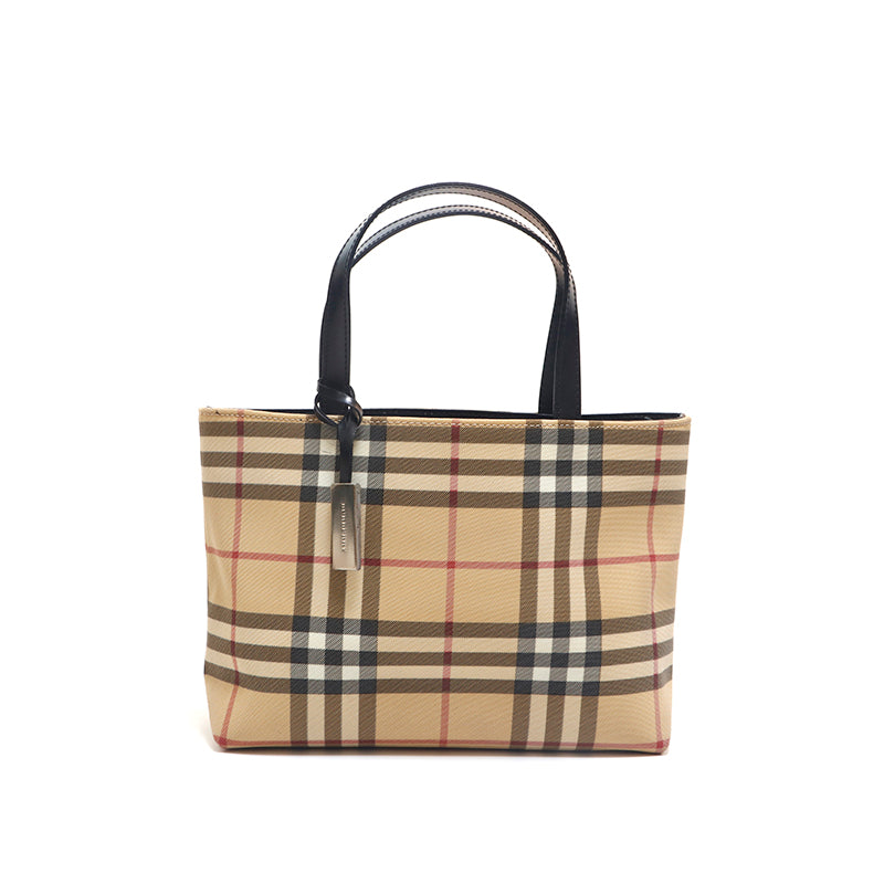 バーバリー BURBERRY チェック チャーム付き ミニ トートバッグ