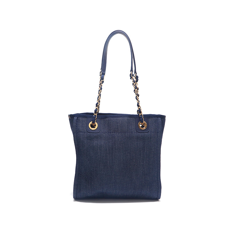 シャネル CHANEL デニム ドーヴィル チェーントート ショルダーバッグ