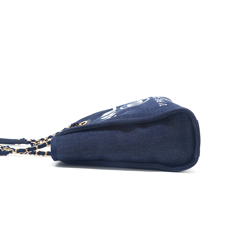 シャネル CHANEL デニム ドーヴィル チェーントート ショルダーバッグ 