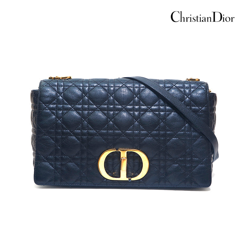 クリスチャンディオール Christian Dior フォンケース S0842ONMJ カナージュ チェーン  ショルダーバッグ レザー ブラック