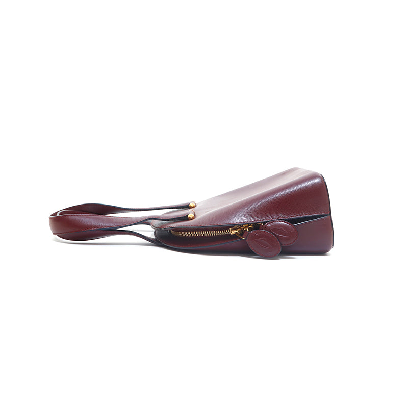 カルティエ CARTIER ロゴ レザー ハンドバッグ ボルドー P15721 – NUIR