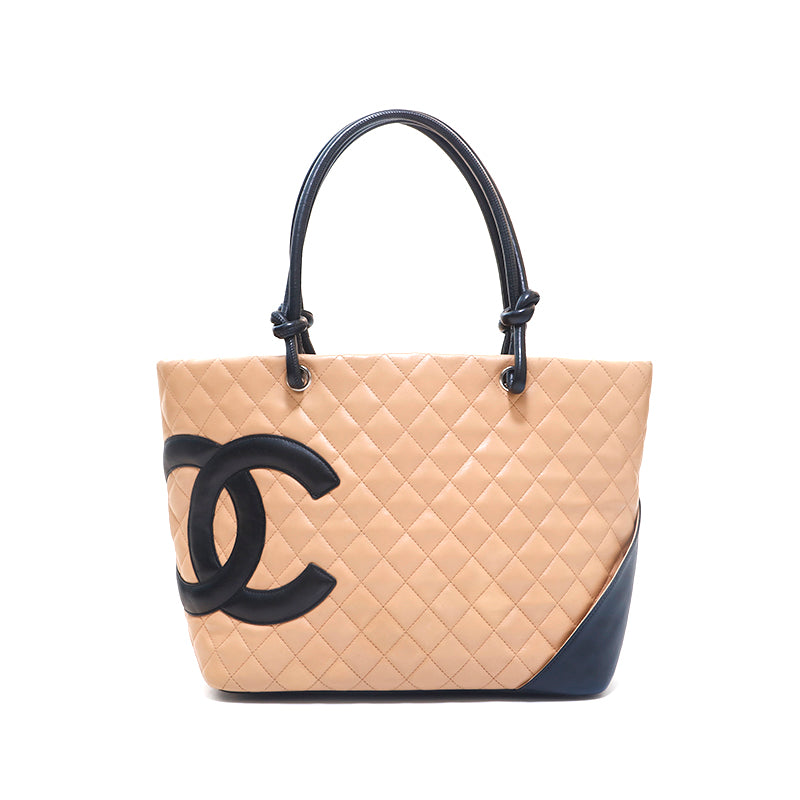Chanel Cambon Line Coco Mark Handbag Beige P15723 – NUIR VINTAGE