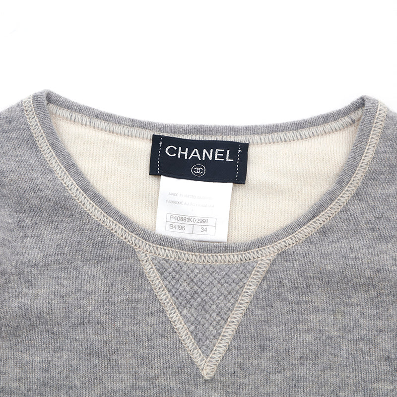 オープニングセール】 希少 CHANEL カシミヤ 半袖ニット ダークグレー