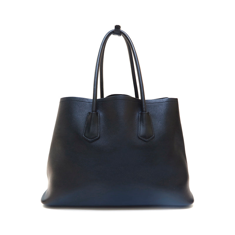 PRADA Triangle Logo Leather Tote Bag Black P15936 – NUIR VINTAGE