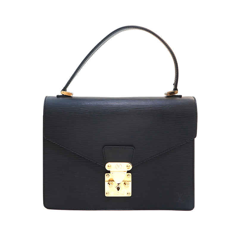 【LOUIS VUITTON】コンコルド　エピ　ハンドバッグ　レザー　ブラック ルイ・ヴィトン LOUIS VUITTON コンコルド エピ ハンドバッグ レザー