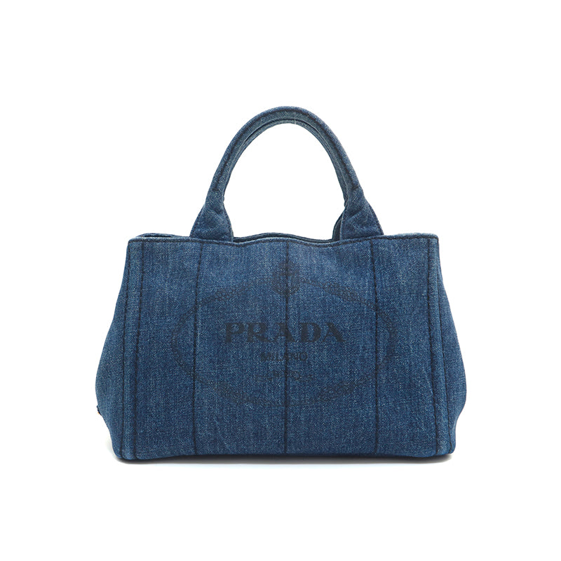 プラダ PRADA カナパ デニム ハンドバッグ ネイビー P16063 – NUIR VINTAGE