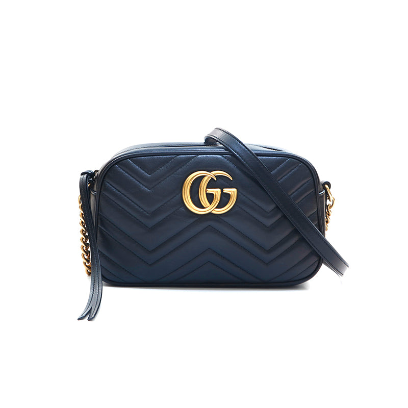 グッチ GUCCI GGマーモント レザー ショルダーバッグ ブラック P16095