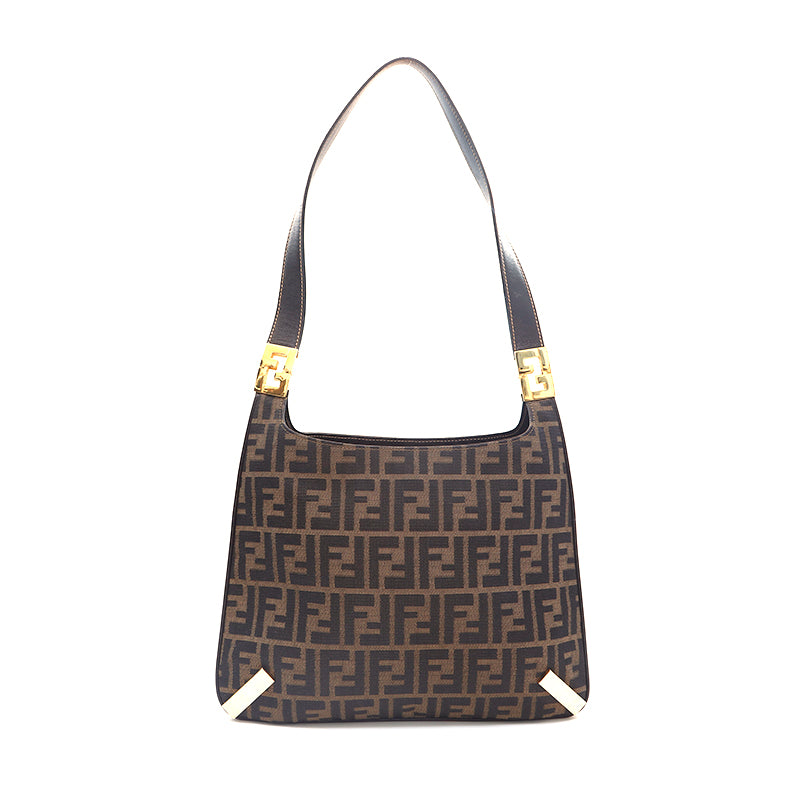 フェンディ FENDI ズッカ キャンバス ショルダーバッグ ブラウン