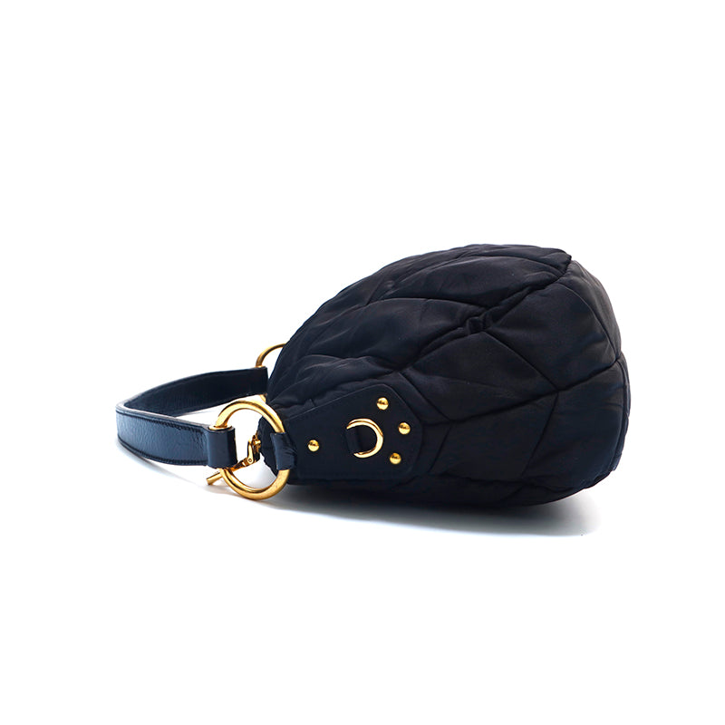 プラダ PRADA ロゴ ナイロン ハンドバッグ ブラック P16361
